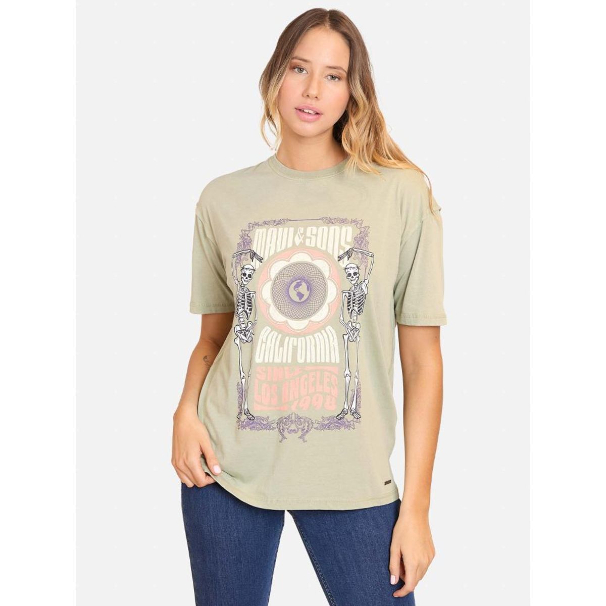 MAUI AND SONS - Polera MC L.A Verde Mujer Maui And Sons