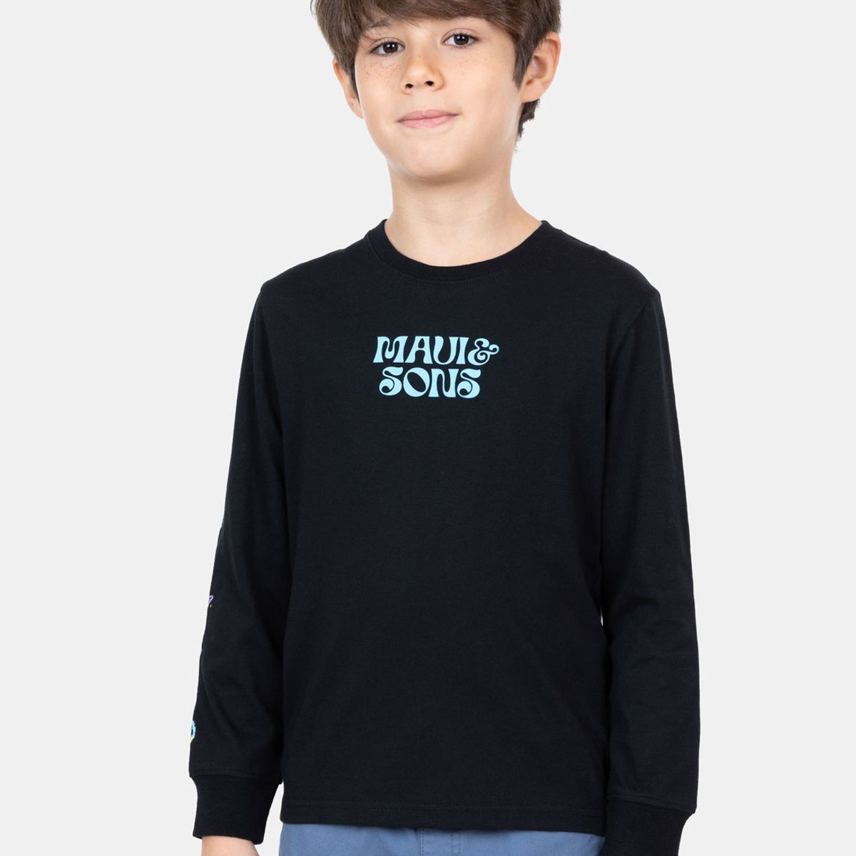 MAUI AND SONS - Polera ML Eyes On Rip Negro Niño Maui And Sons