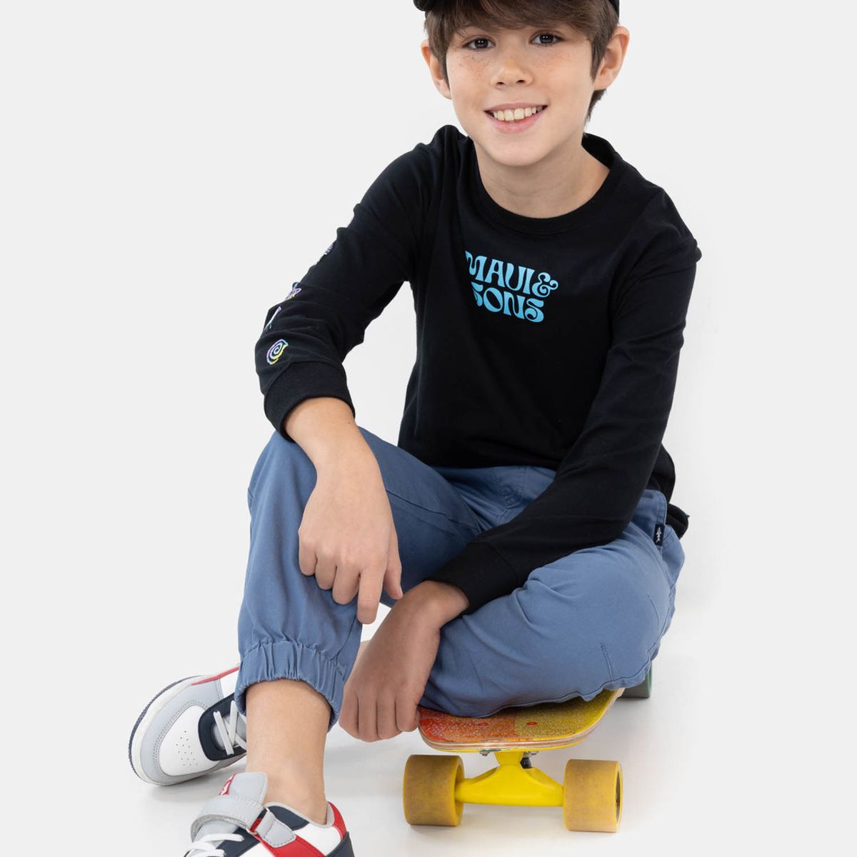 MAUI AND SONS - Polera ML Eyes On Rip Negro Niño Maui And Sons