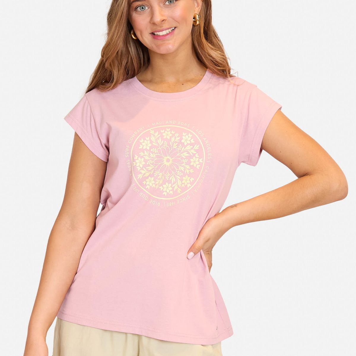 MAUI AND SONS - Polera MC Maywood Rosado Mujer Maui And Sons