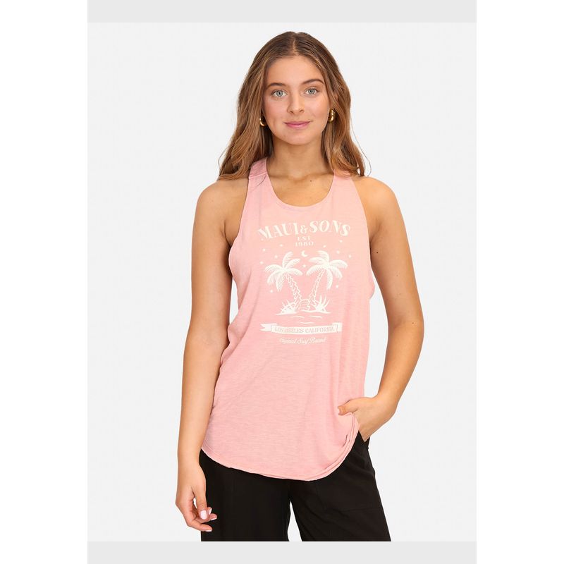 MAUI AND SONS - Polera MC Summer Palms Naranja Mujer Maui And Sons