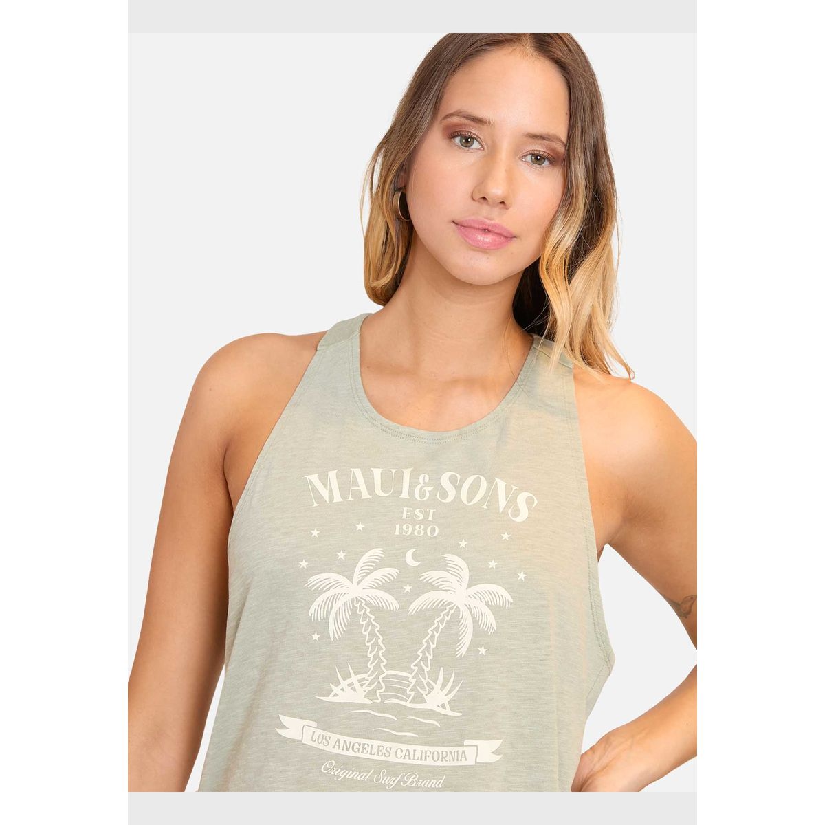 MAUI AND SONS - Polera MC Summer Palms Verde Mujer Maui And Sons_.