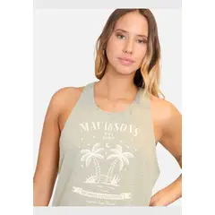 MAUI AND SONS - Polera MC Summer Palms Verde Mujer