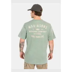 MAUI AND SONS - Polera MC Timeless Wave Verde Hombre