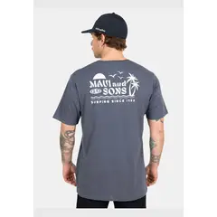 MAUI AND SONS - Polera MC Surfing Since Gris Hombre