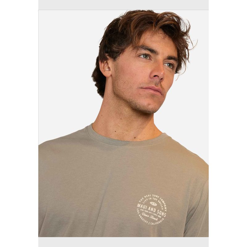 MAUI AND SONS - Polera MC Front Ly Gris Hombre Maui And Sons