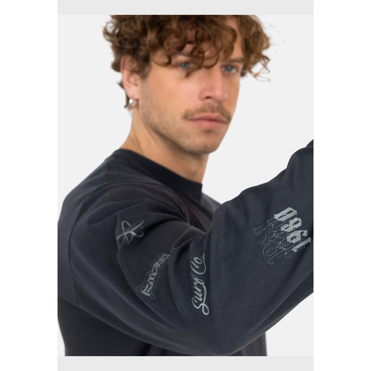 MAUI AND SONS - Polera ML Surf Co Hombre Negro Maui And Sons