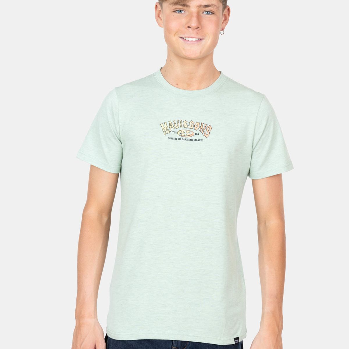 MAUI AND SONS - Polera MC Surfing Island Verde Infantil Maui And Sons