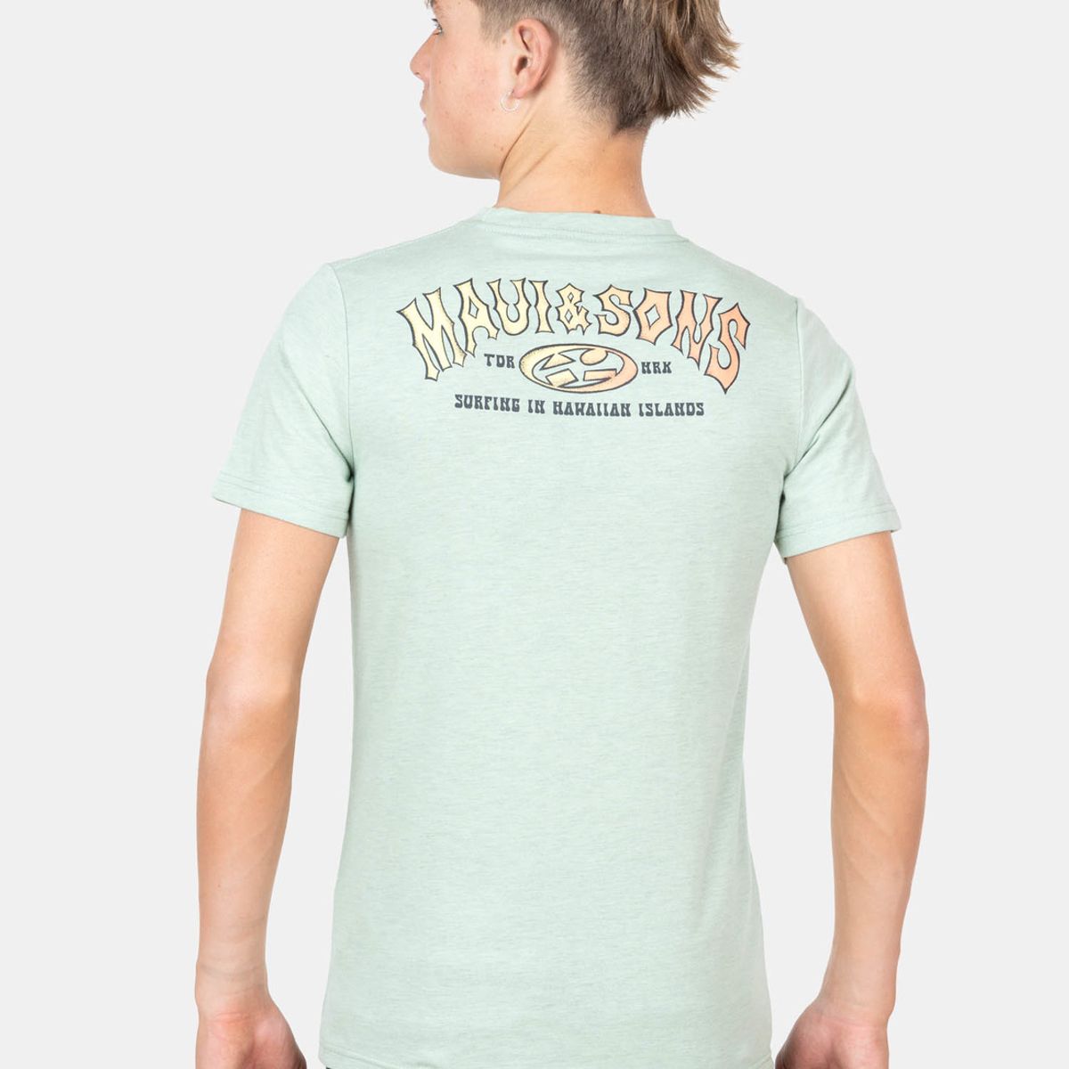 MAUI AND SONS - Polera MC Surfing Island Verde Infantil Maui And Sons
