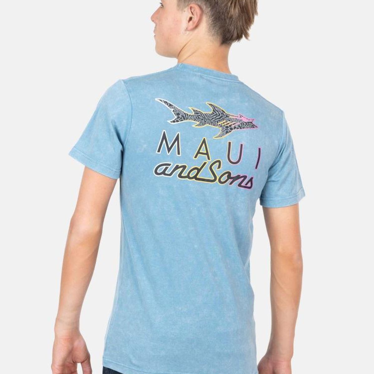 MAUI AND SONS - Polera MC Anml Shark Celeste Infantil Maui And Sons