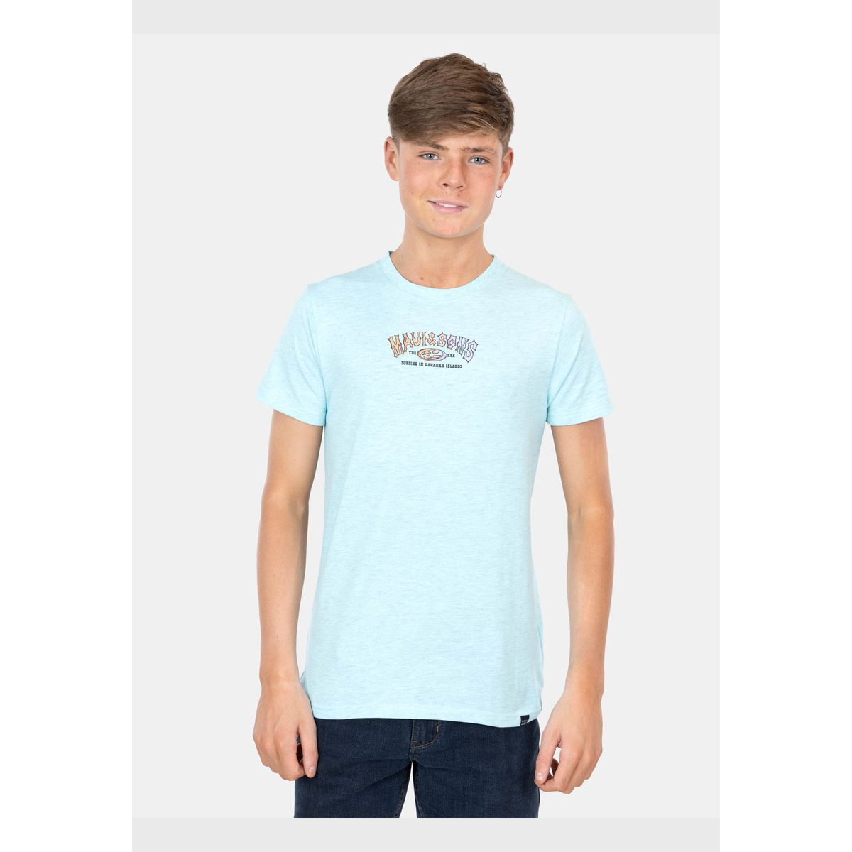 MAUI AND SONS - Polera MC Surfing Island Celeste Infantil Maui And Sons