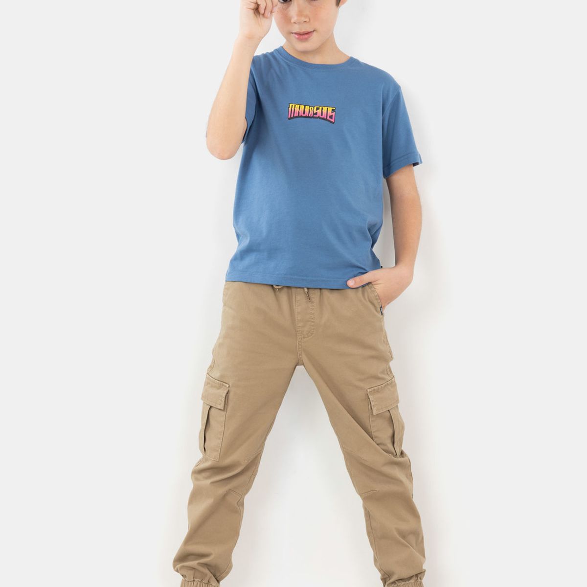 MAUI AND SONS - Polera MC Lock And Loaded Azul Niño Maui And Sons