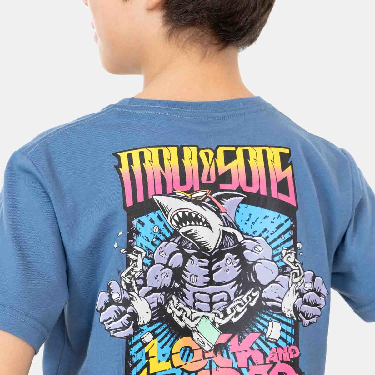 MAUI AND SONS - Polera MC Lock And Loaded Azul Niño Maui And Sons