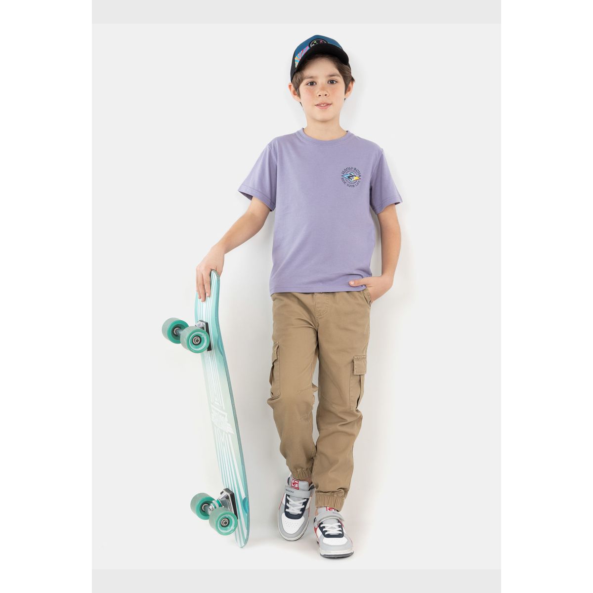 MAUI AND SONS - Polera MC Mini Retro Palms Morado Niño Maui And Sons