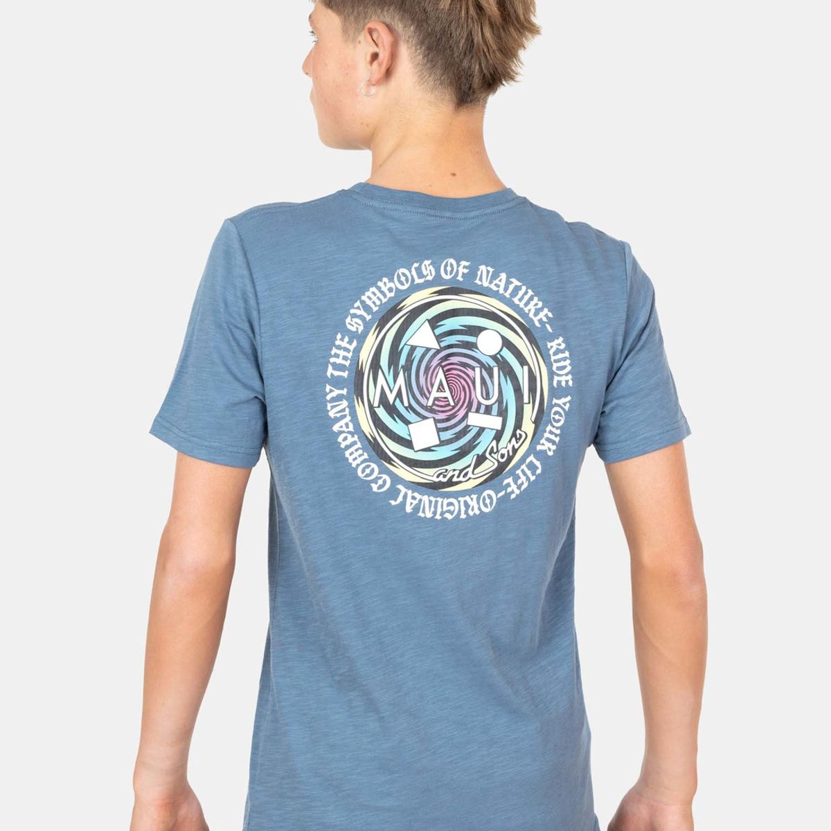 MAUI AND SONS - Polera MC Symbols Of Nature Azul Infantil Maui And Sons