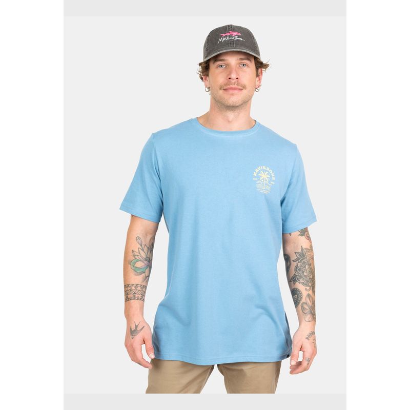 MAUI AND SONS - Polera MC Life Is Better Celeste Hombre Maui And Sons