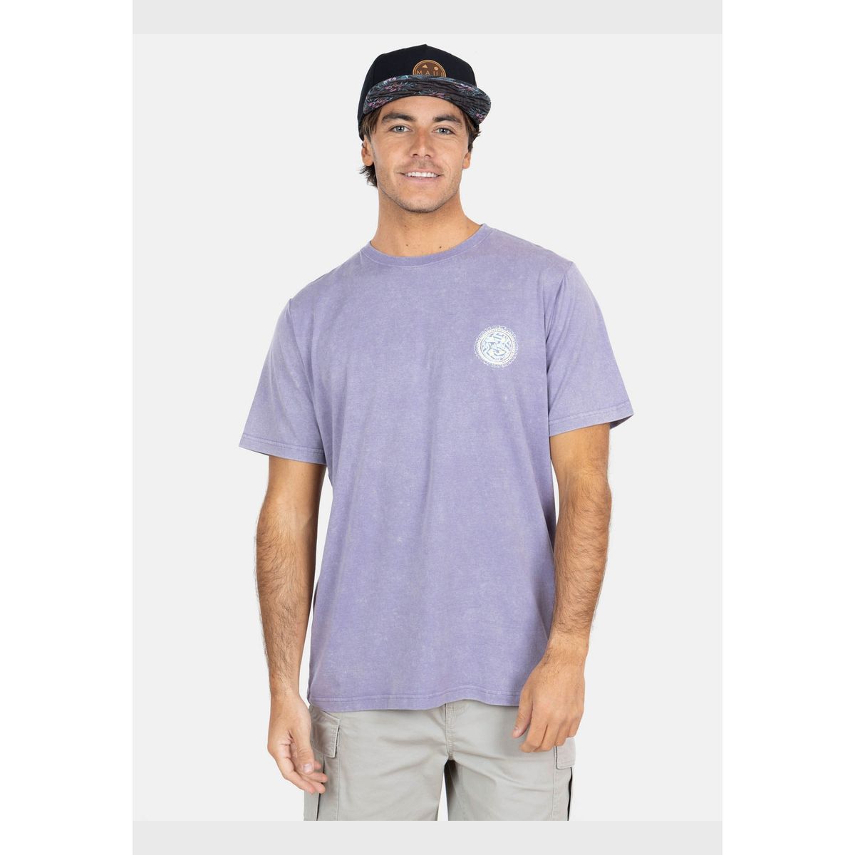 MAUI AND SONS - Polera MC Retro Palms Morado Hombre Maui And Sons