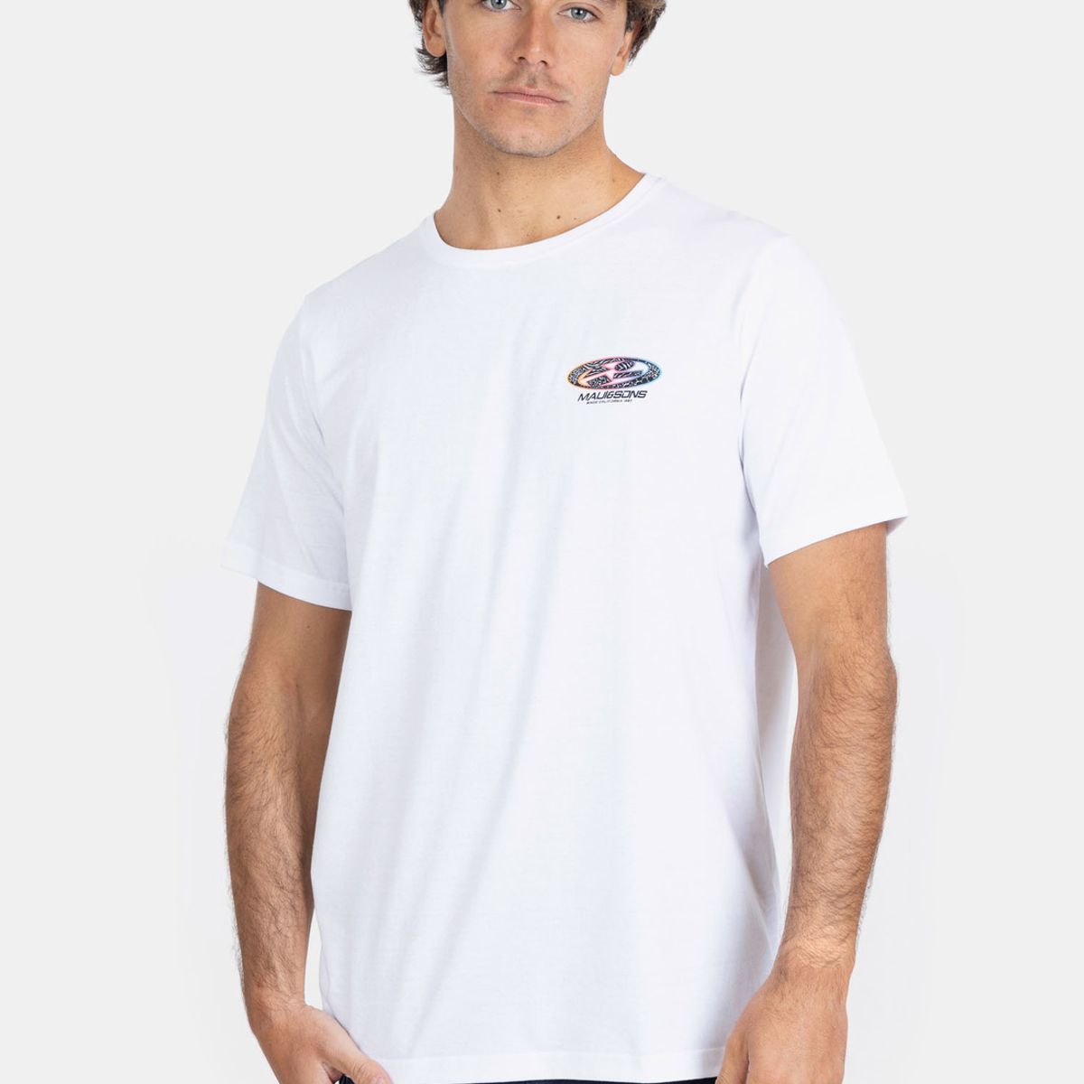 MAUI AND SONS - Polera MC Old School Beach Blanco Hombre Maui And Sons