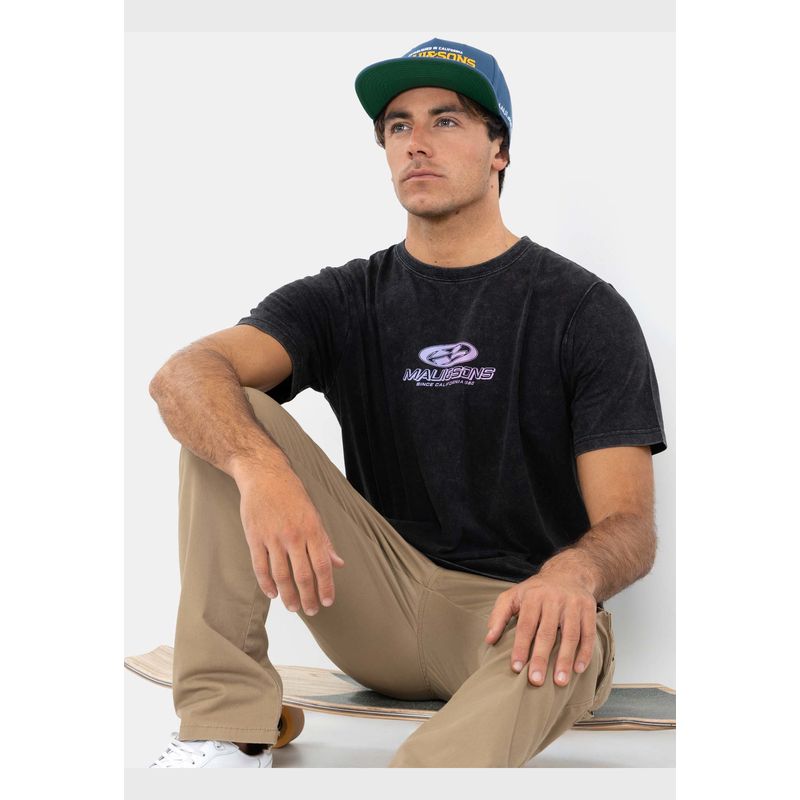 MAUI AND SONS - Polera MC Throwback Tide Negro Hombre Maui And Sons