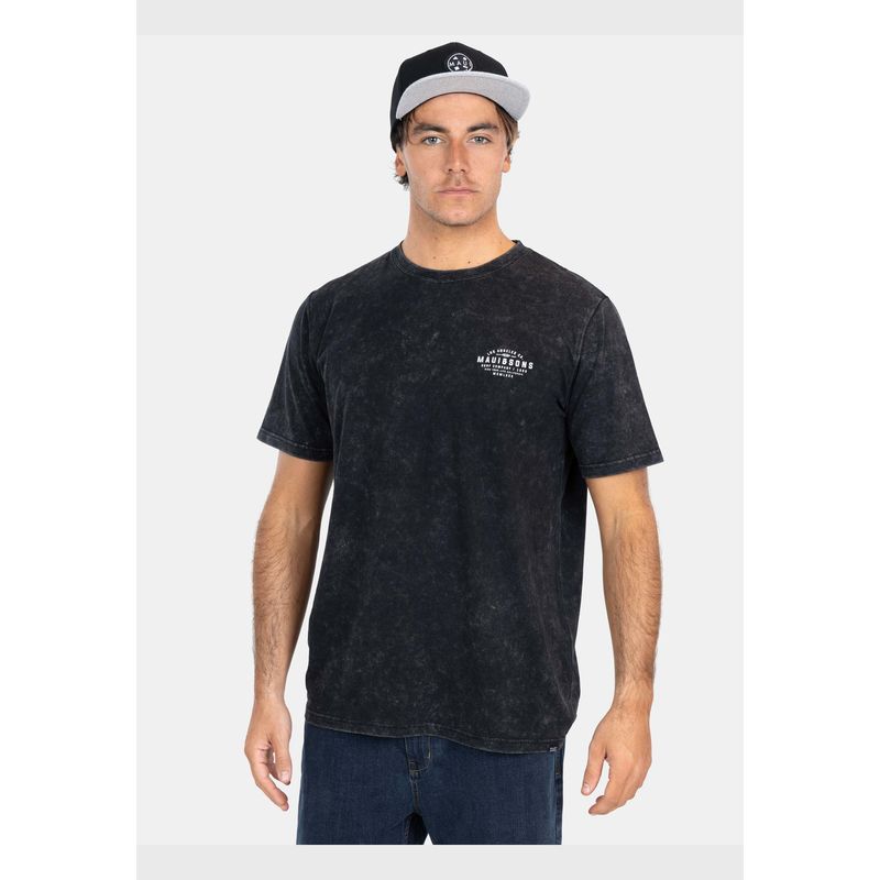 MAUI AND SONS - Polera MC Surf Company  Negro Hombre Maui And Sons