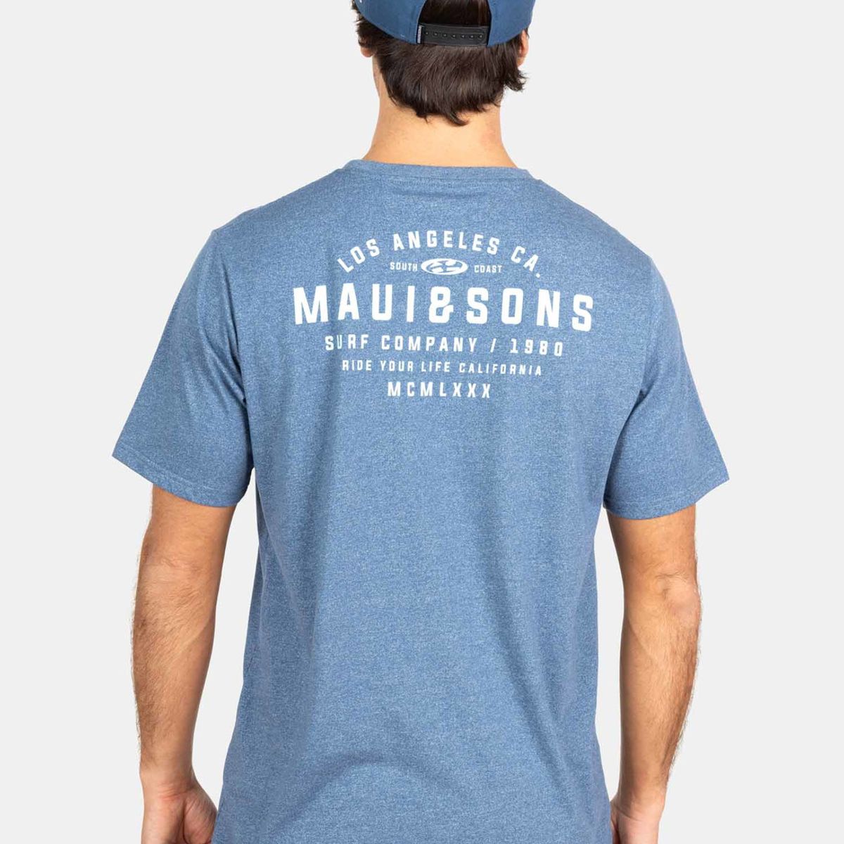 MAUI AND SONS - Polera MC Retro Swell Azul Hombre Maui And Sons