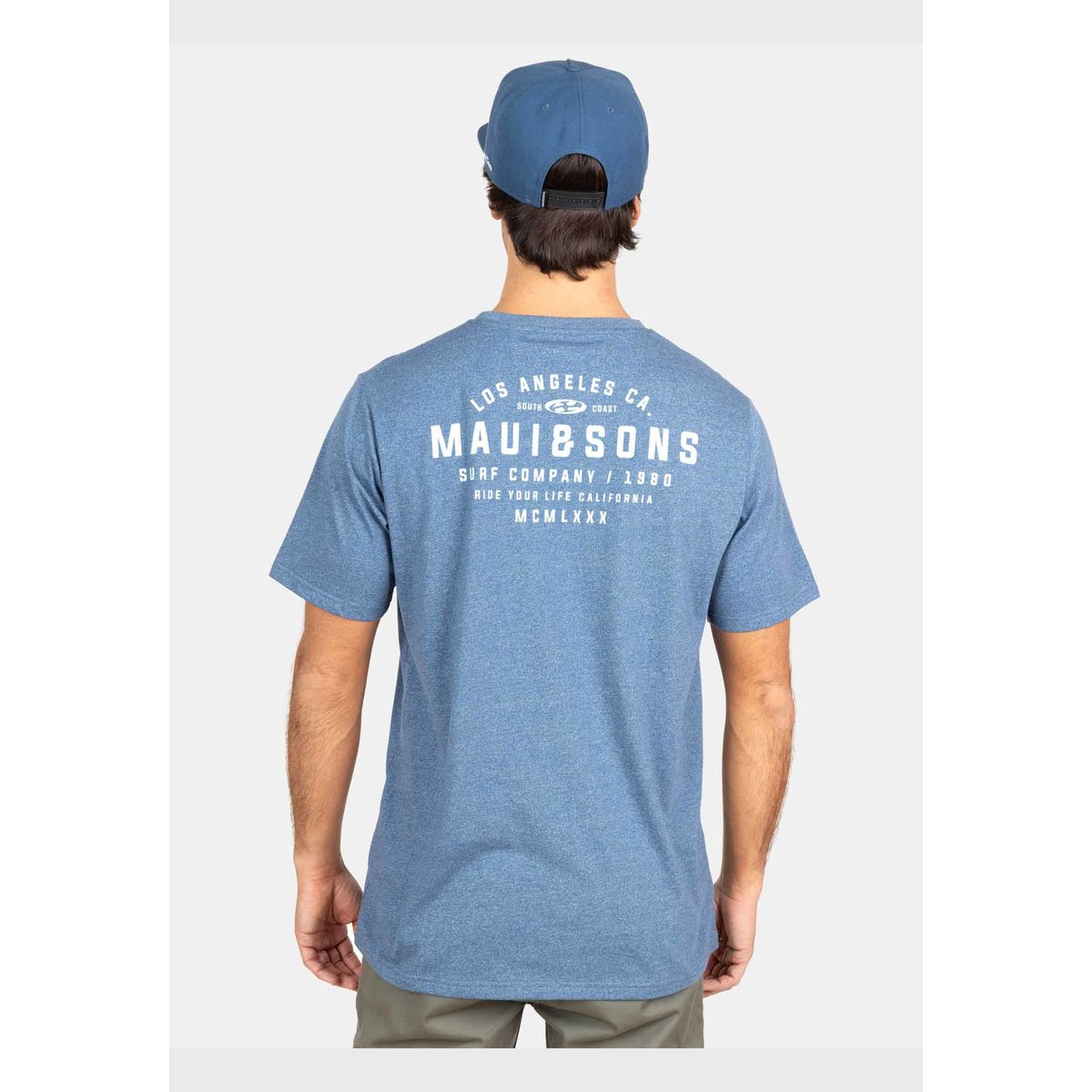 MAUI AND SONS - Polera MC Retro Swell Azul Hombre Maui And Sons