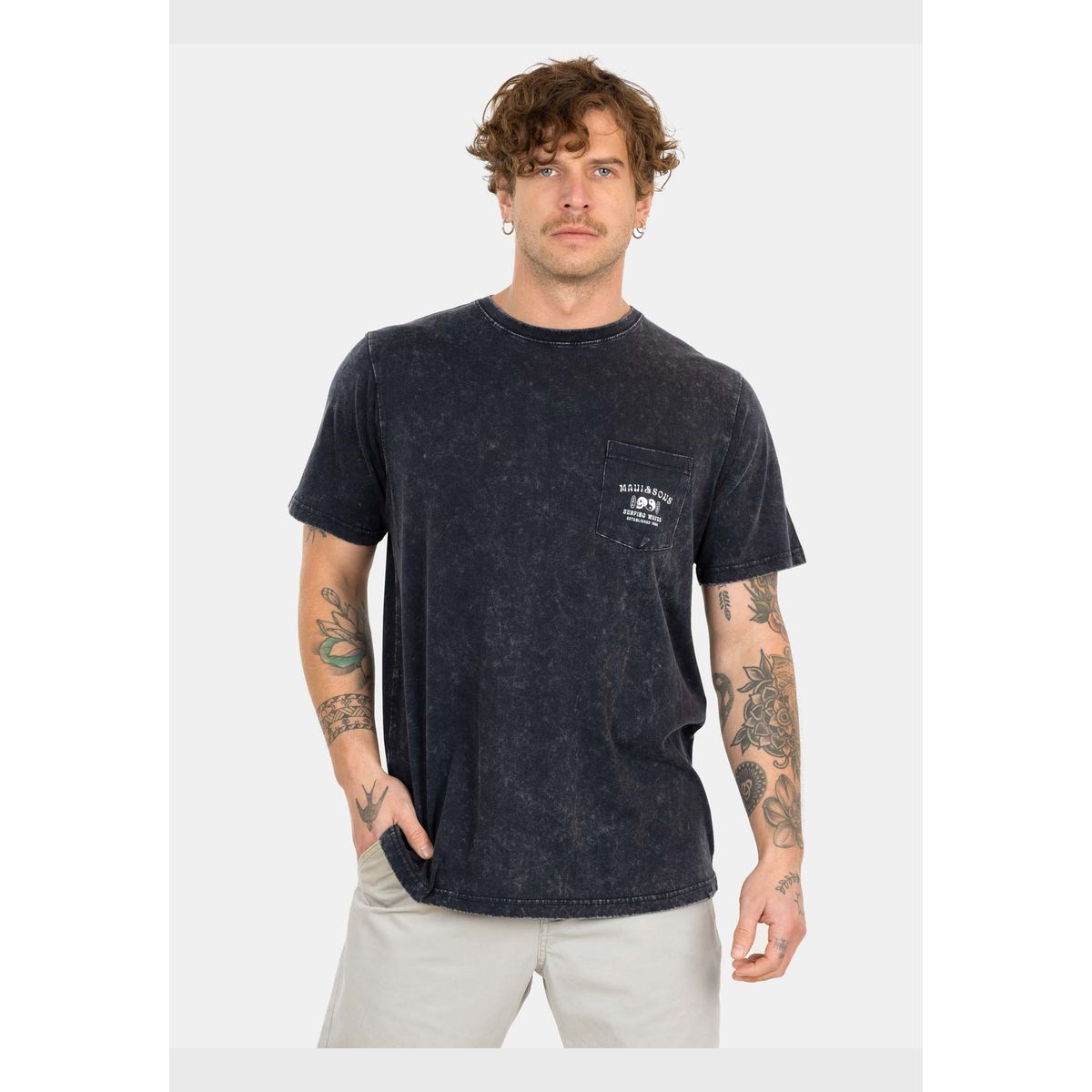 MAUI AND SONS - Polera MC Dary Art Negro Hombre Maui And Sons