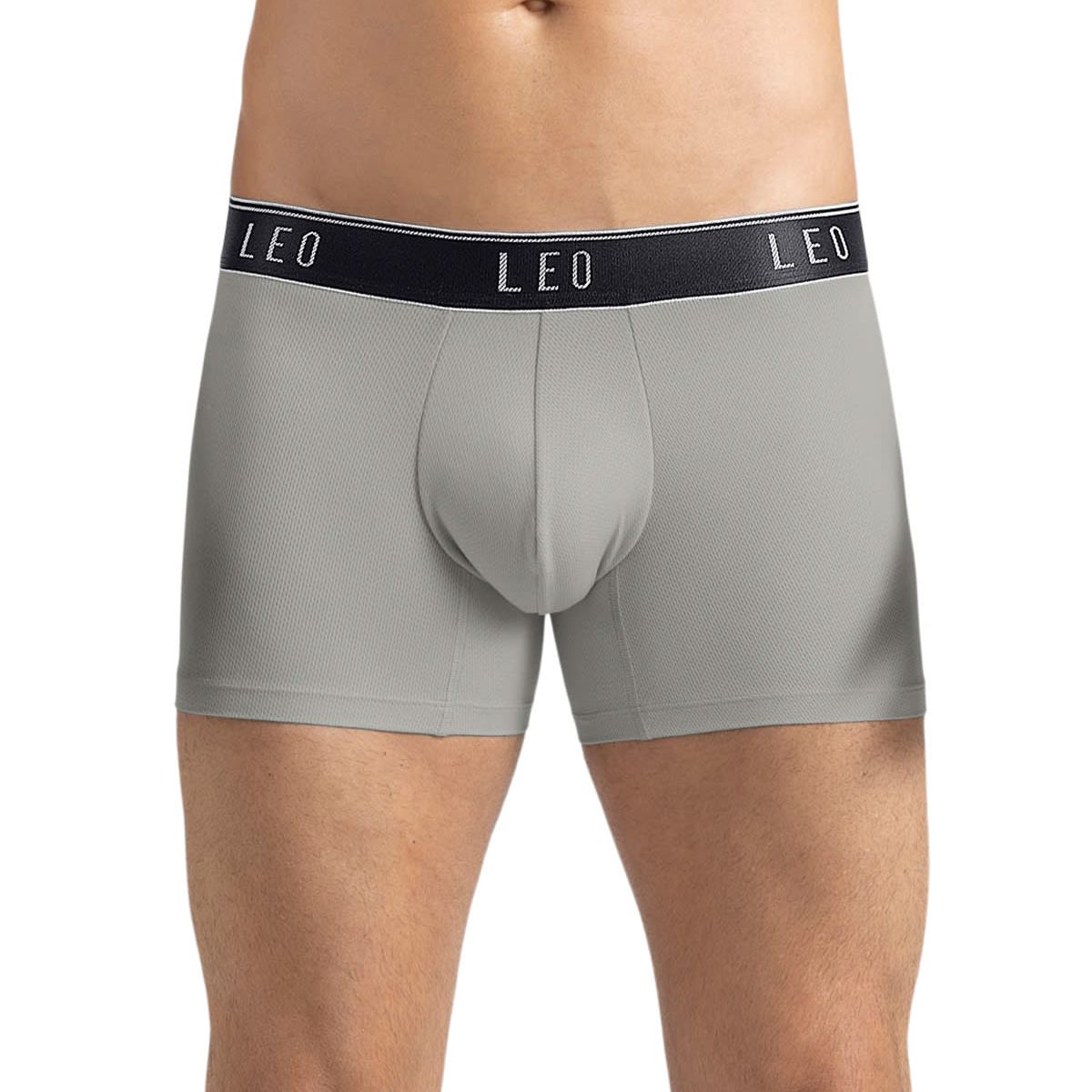 LEO - Bóxer corto con diseño ergonómico y máxima frescura en microfibra 033340 Gris Claro