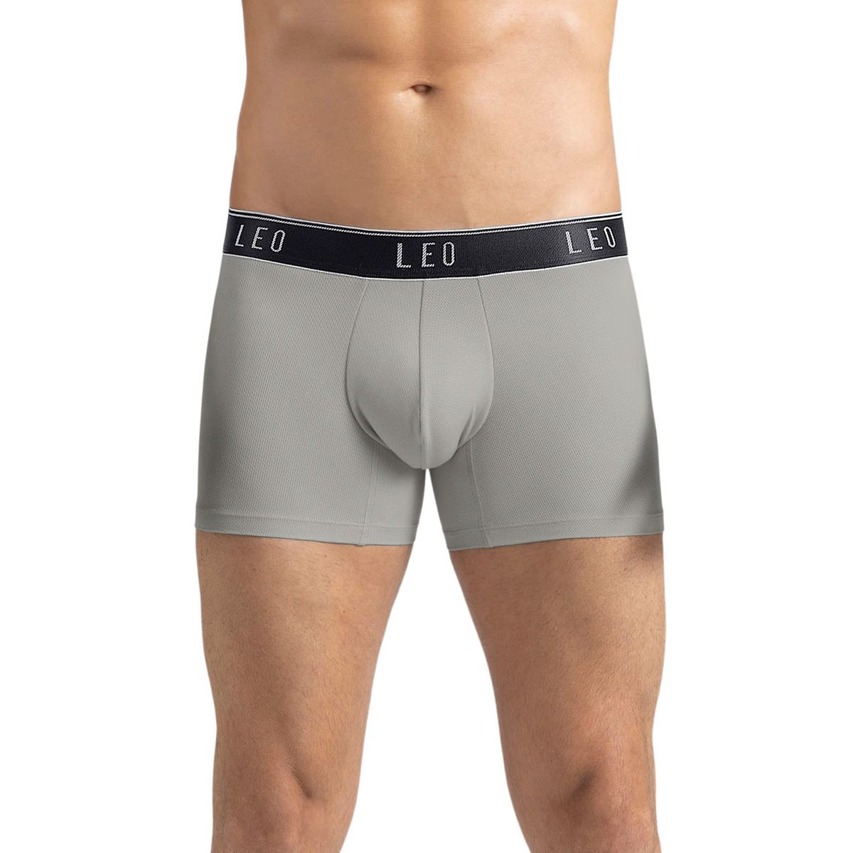LEO - Bóxer corto con diseño ergonómico y máxima frescura en microfibra 033340 Gris Claro
