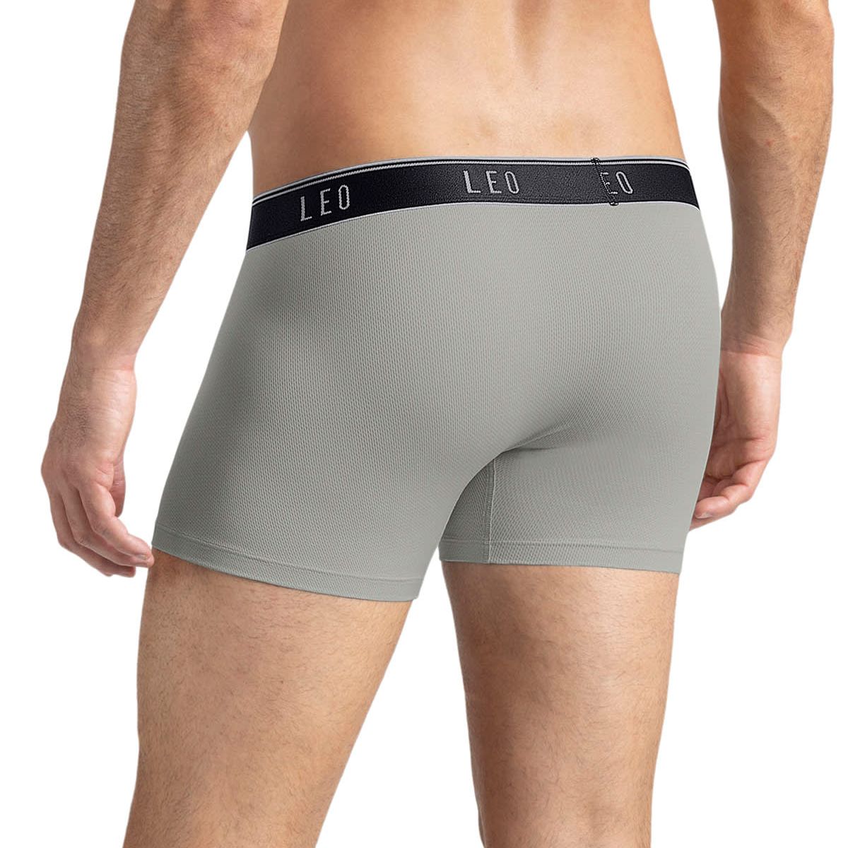 LEO - Bóxer corto con diseño ergonómico y máxima frescura en microfibra 033340 Gris Claro