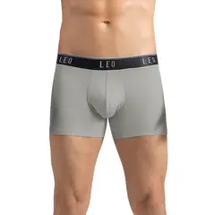 LEO - Bóxer corto con diseño ergonómico y máxima frescura en microfibra 033340 Gris Claro