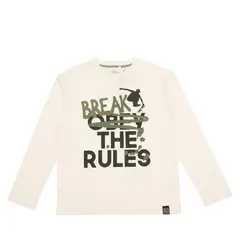 BUBBLE GUMMERS - Polera Manga Larga Niño Bubblegummers Gaspar Crema