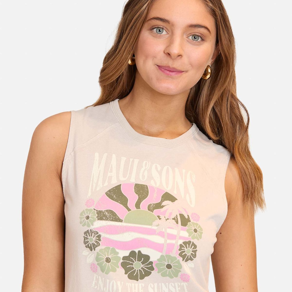 MAUI AND SONS - Polera MC Enjoy The Sunset Café Mujer Maui And Sons