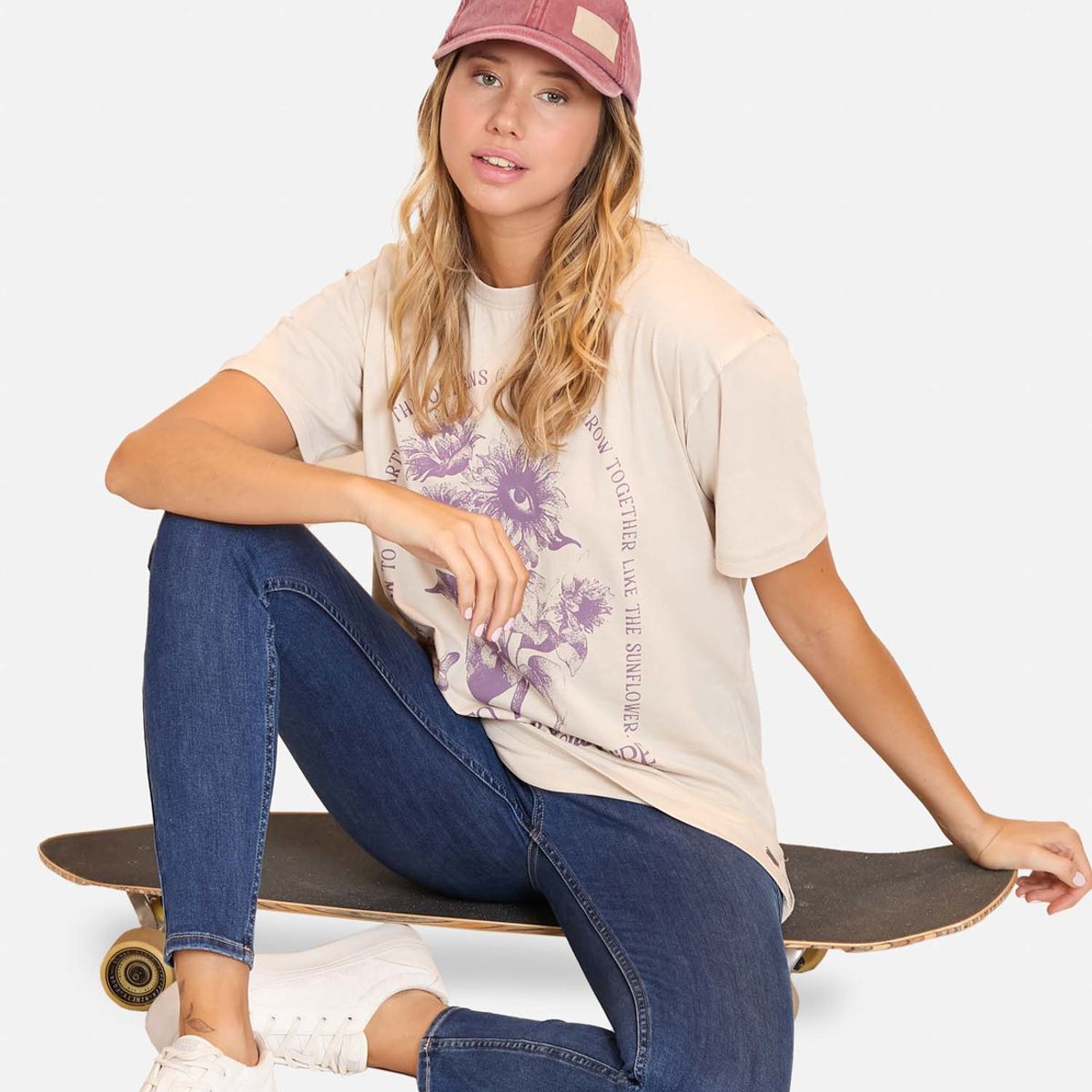 MAUI AND SONS - Polera MC Back To Nature Beige Mujer Maui And Sons