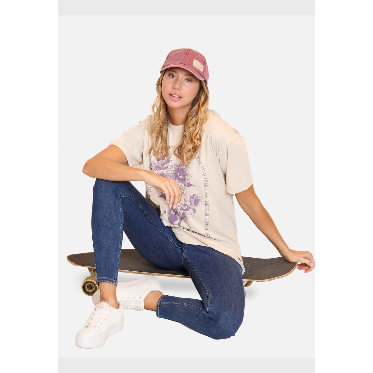 MAUI AND SONS - Polera MC Back To Nature Beige Mujer Maui And Sons