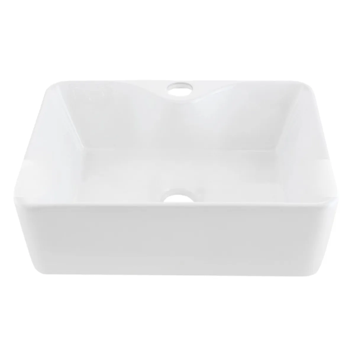 MODERN SPACE - Lavamanos Para Sobreponer 41x31x13 Cm Loza Completo