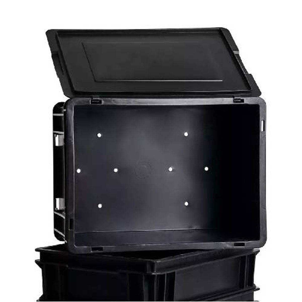 GENERICO - Compostera 3 Cajones Plásticos Una Tapa 40x30 Cms Negro