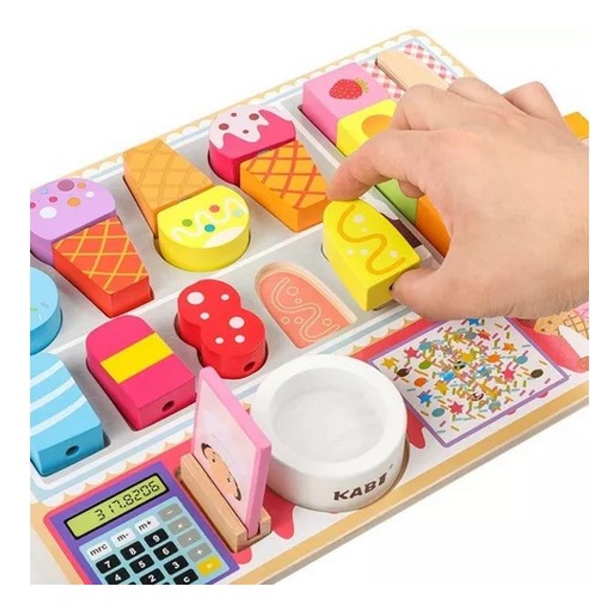 JUGUETON - Juego Madera Encaje Set Heladería Montessori