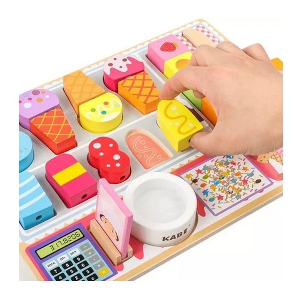 JUGUETON - Juego Madera Encaje Set Heladería Montessori