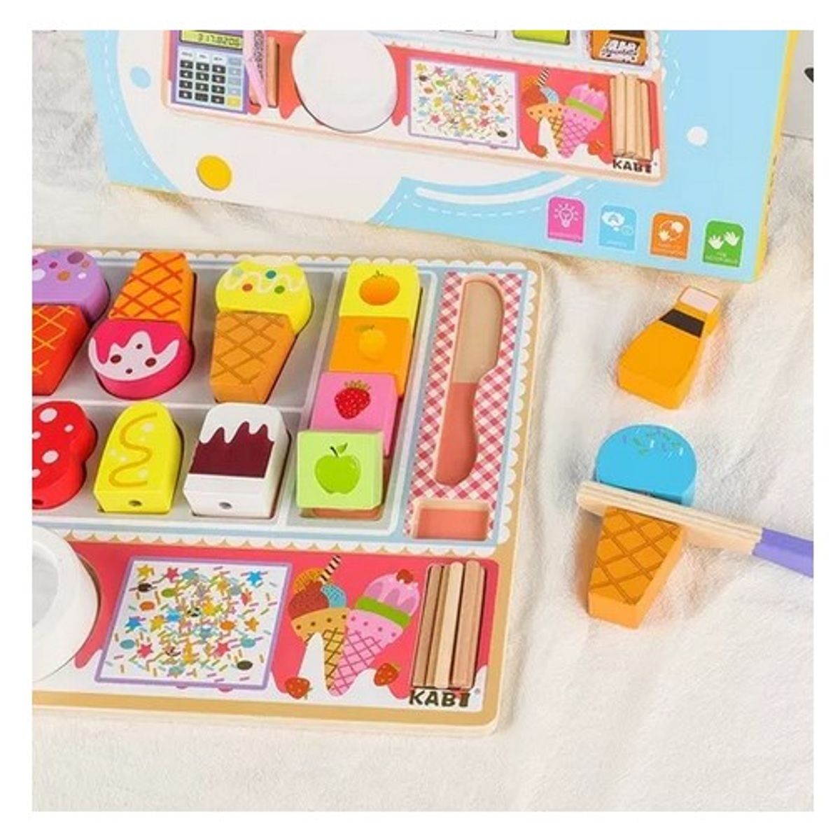JUGUETON - Juego Madera Encaje Set Heladería Montessori