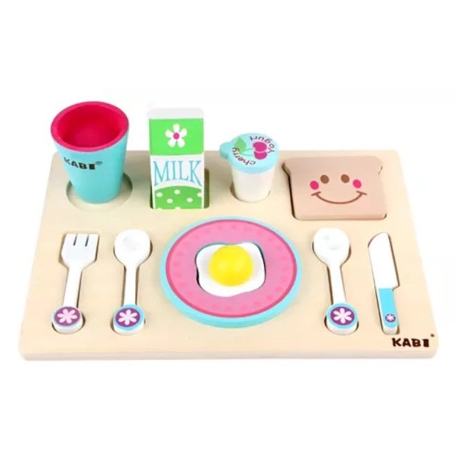 Juego Madera Encaje Set Desayuno Montessori