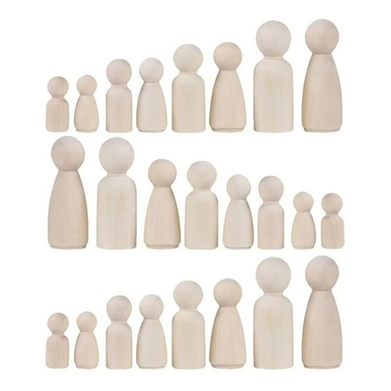 GENERICO - 50 Piezas / Juego Familiar De Madera Figuras De Cono De
