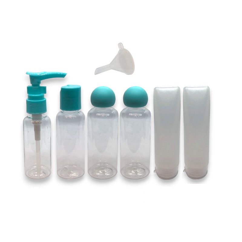 GENERICO - Kit De Viaje Set Botellas 7 Piezas Frascos Plasticos Travel