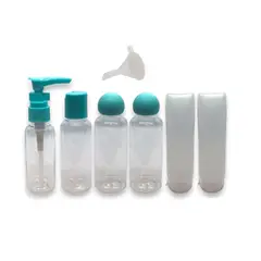 GENERICO - Kit De Viaje Set Botellas 7 Piezas Frascos Plasticos Travel