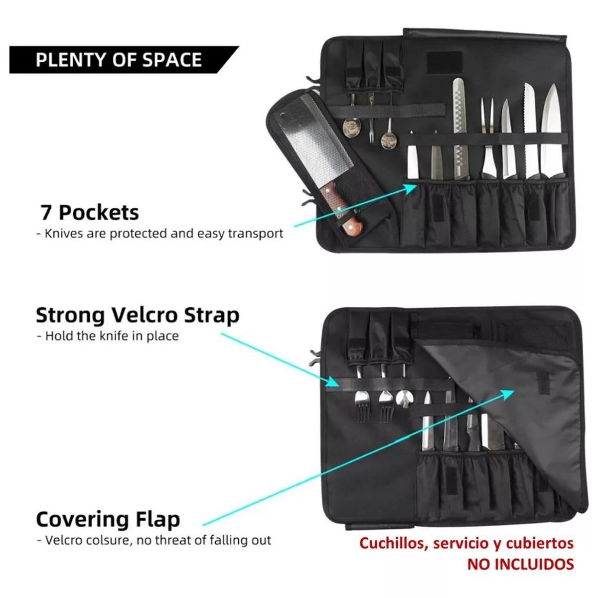 KUANGYE - Bolso Porta Cuchillo Cocina Chef Parrilla Asado Picnic