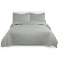 GENERICO - Cobertor De Verano 2 Plaza Quilt + 2 Fundas Cubrecama Color Turquesa