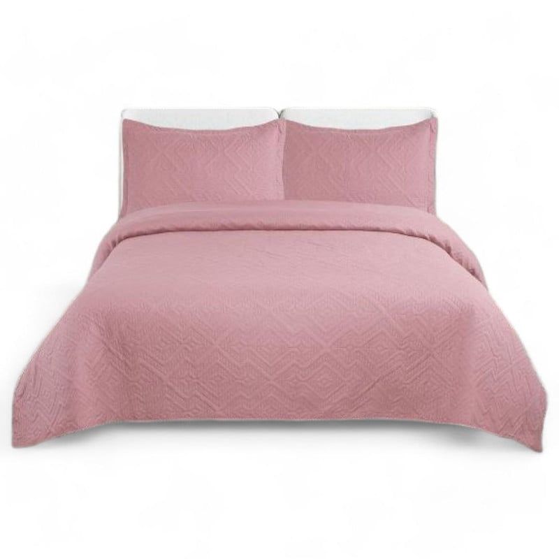 GENERICO - Cobertor De Verano 2 Plaza Quilt + 2 Fundas Cubrecama Color Azul Rey