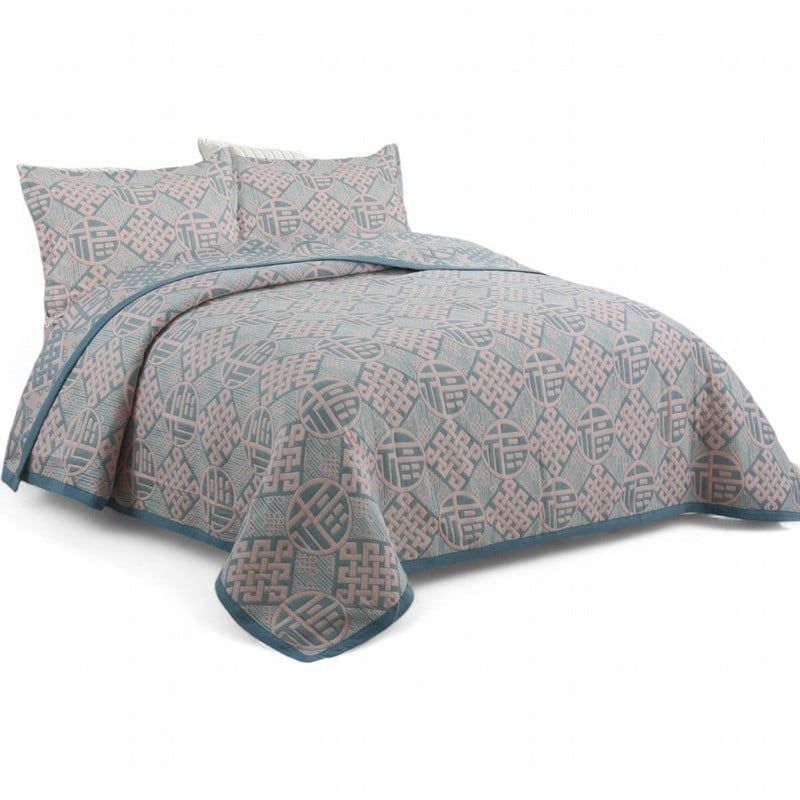 GENERICO - Quilt Bordado Cobertor De Verano 2 Plazas 100% Algodón