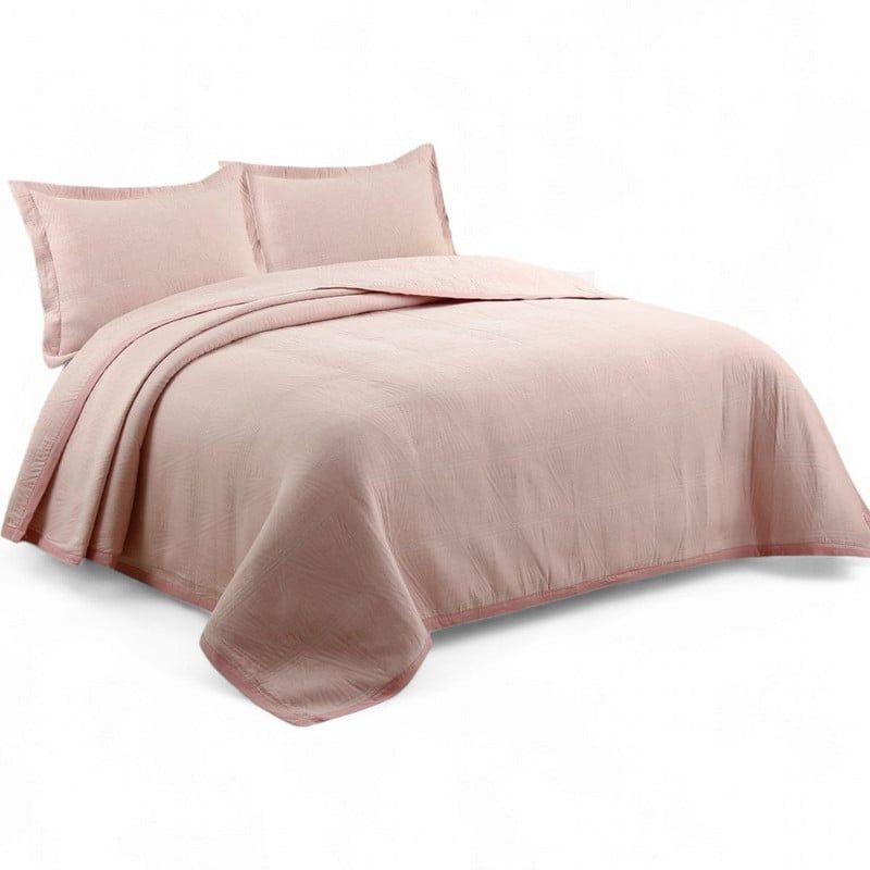 GENERICO - Quilt Bordado Cobertor De Verano 2 Plazas 100% Algodón