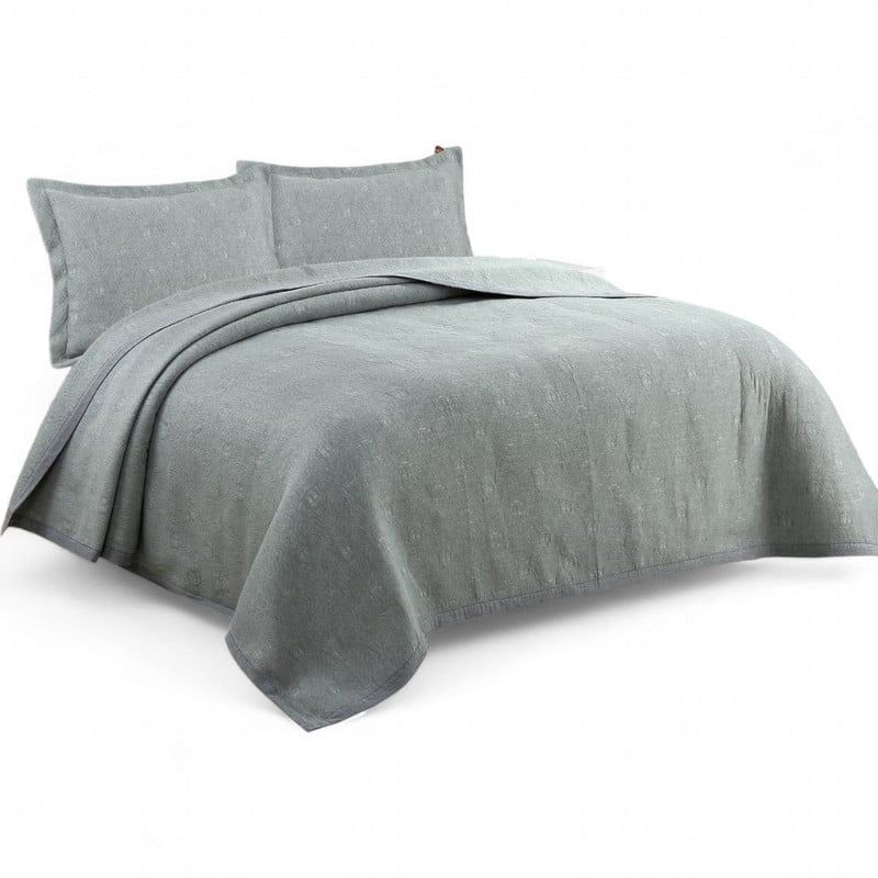 GENERICO - Quilt Bordado Cobertor De Verano 2 Plazas 100% Algodón